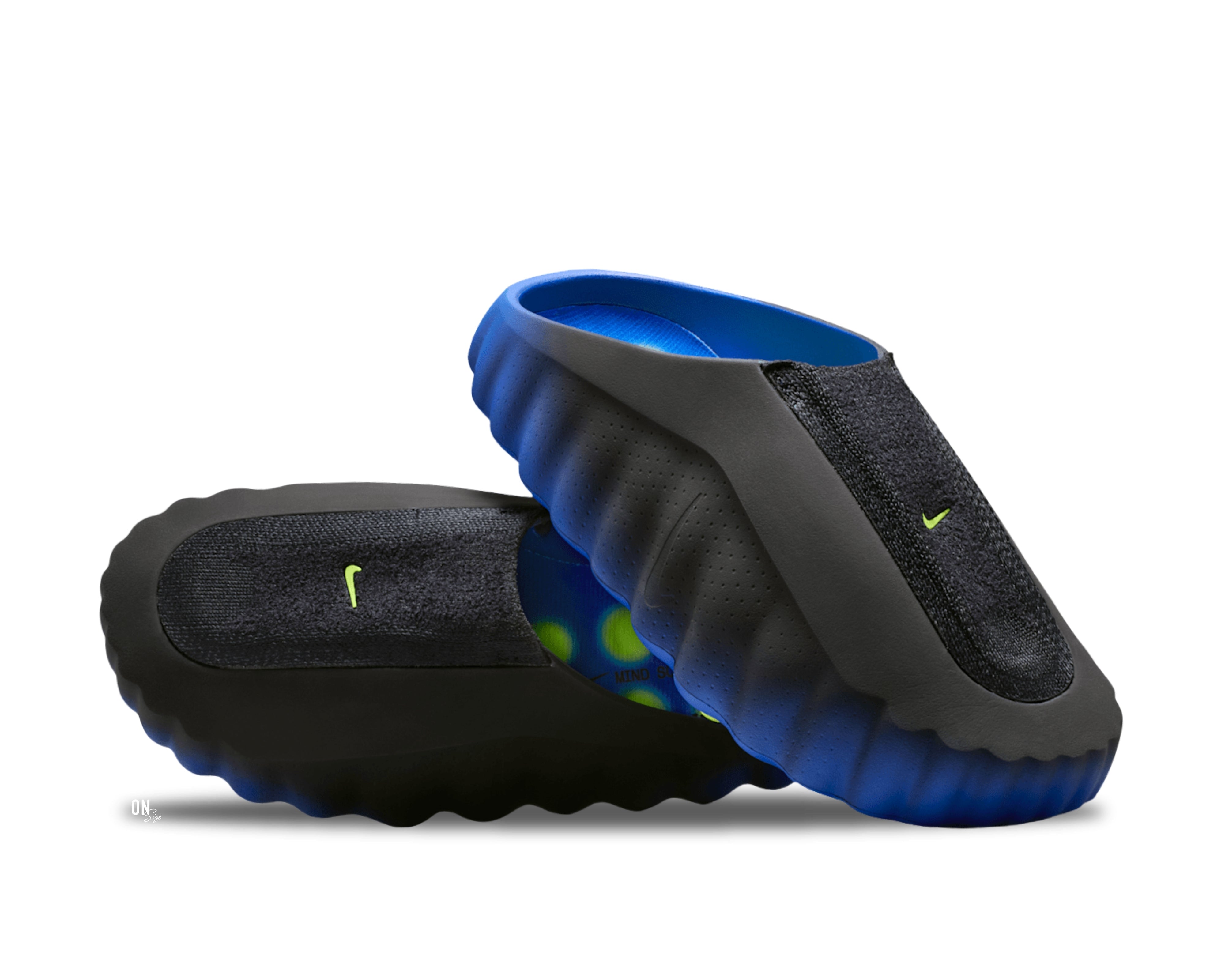 Nike Mind 001 Flyknit Slide Hyper Royal Black
