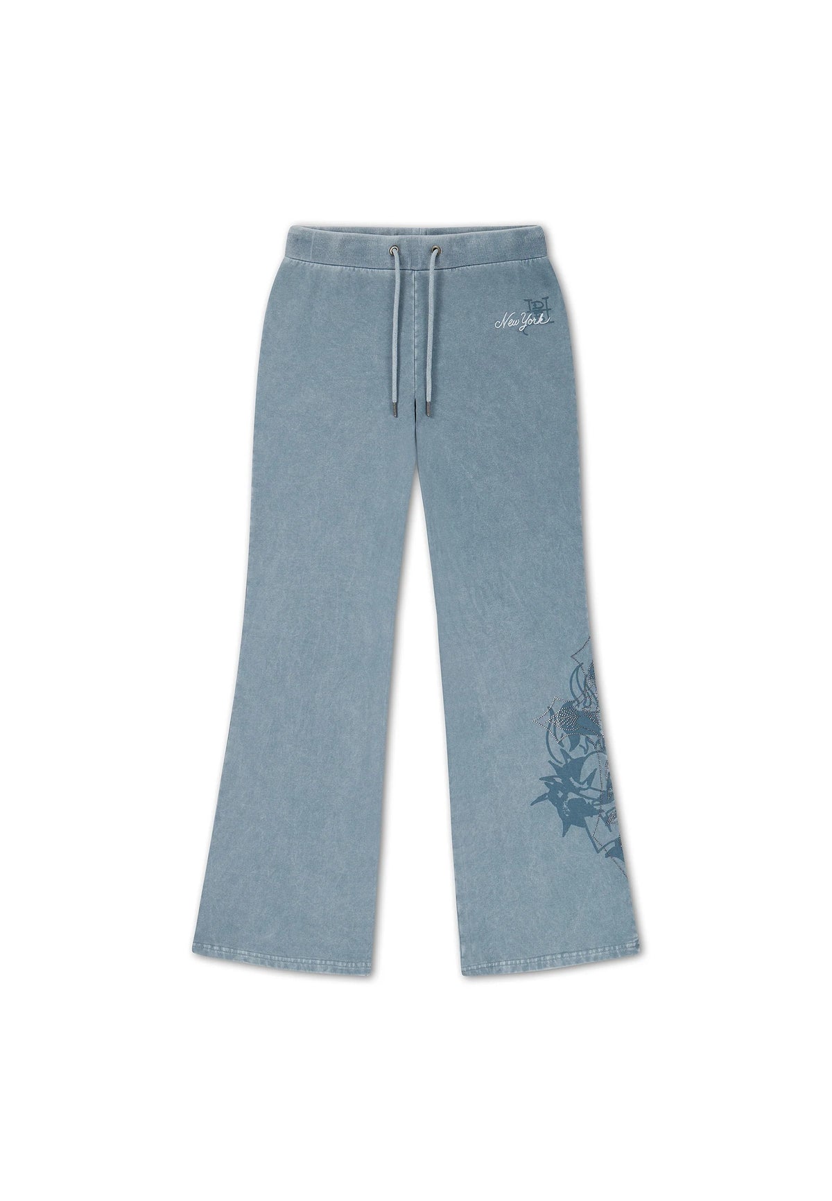 Ed Hardy Cross And Thorns Washed Flared Joggers Blue