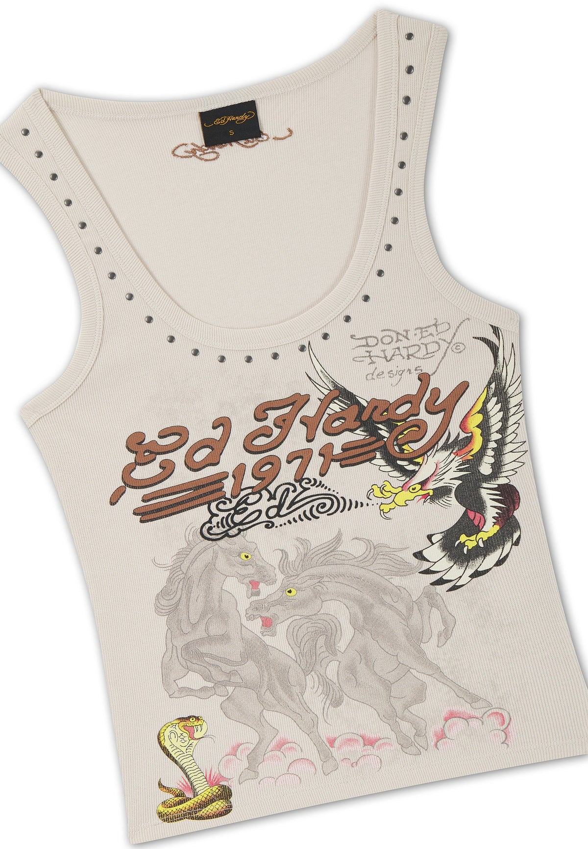 Ed Hardy Battle Fitted Vest Top Grey