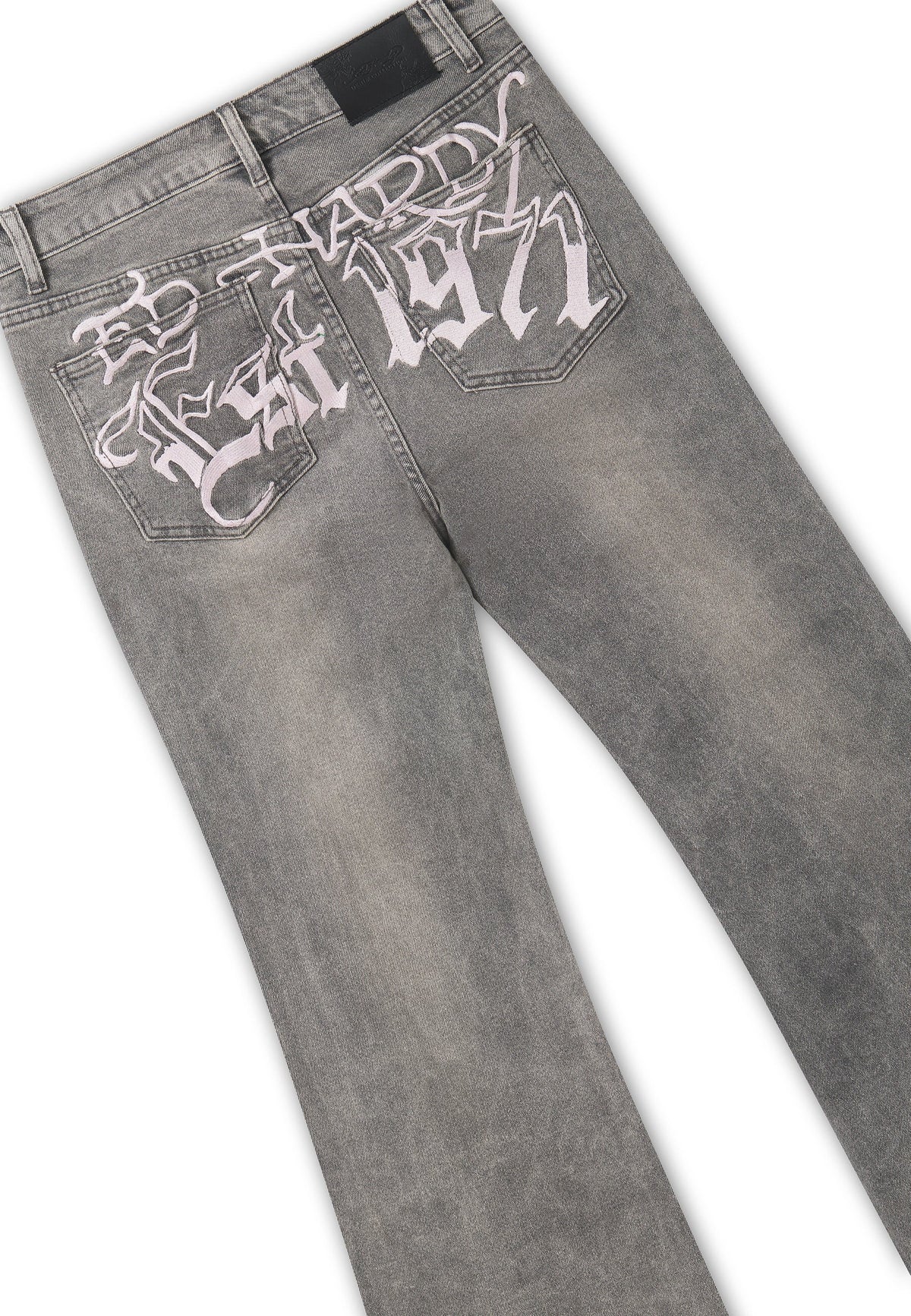 Ed Hardy Twisted Serpent Flared Jeans Grey