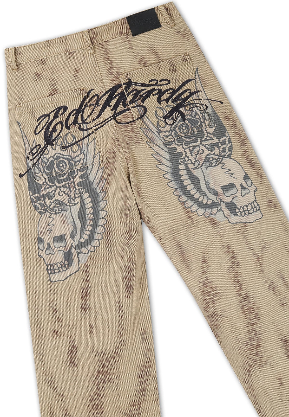 Ed Hardy Washed Leopard Xxtra Relaxed Canvas Trousers Leopard