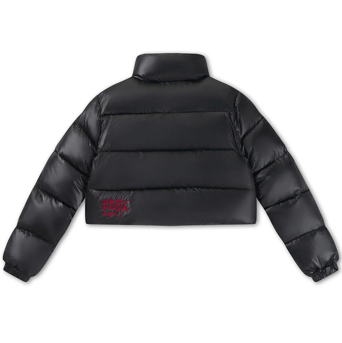 Ed Hardy Cropped Puffer Jacket Black - OnSize