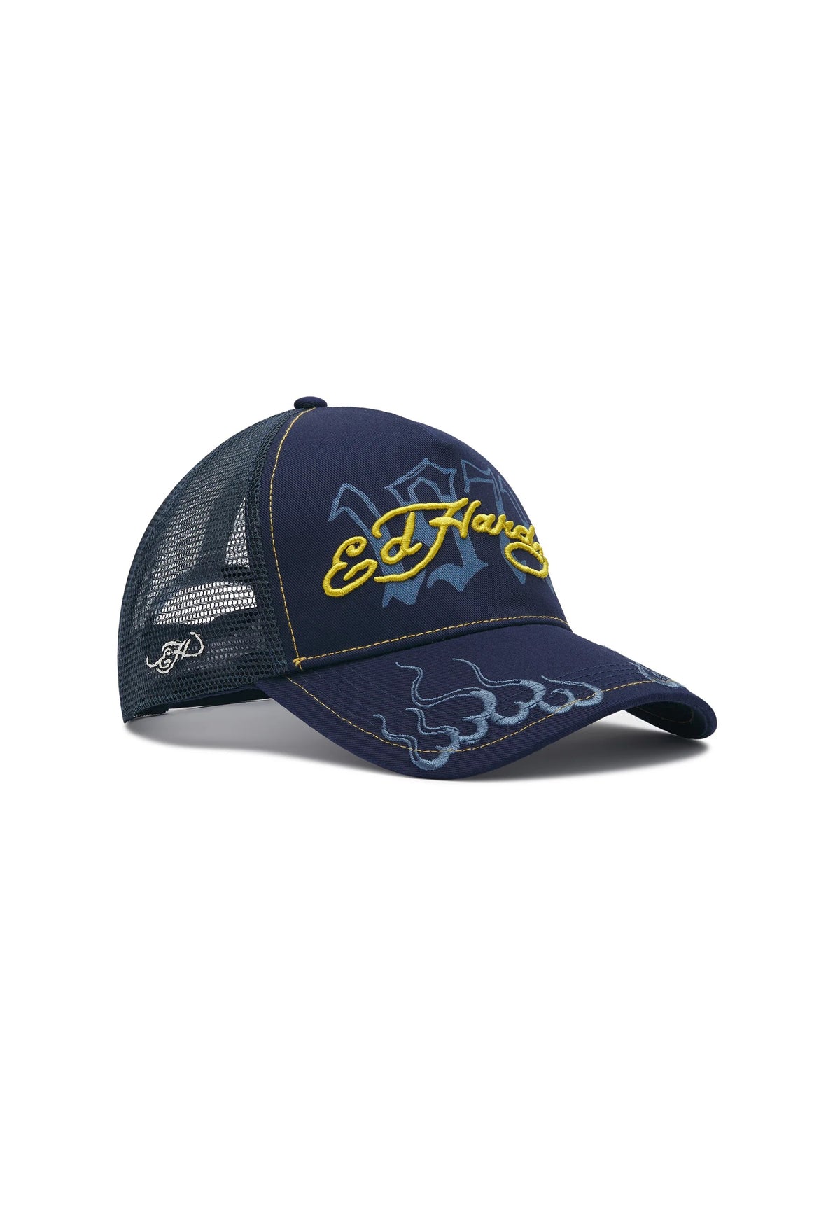 Ed Hardy 1971 Ed Hardy 5 Panel Blue Trucker Cap
