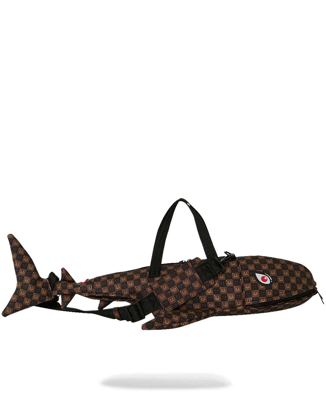 Sprayground Sharks In Paris WTF Bubble Brown Check Shark Duffle