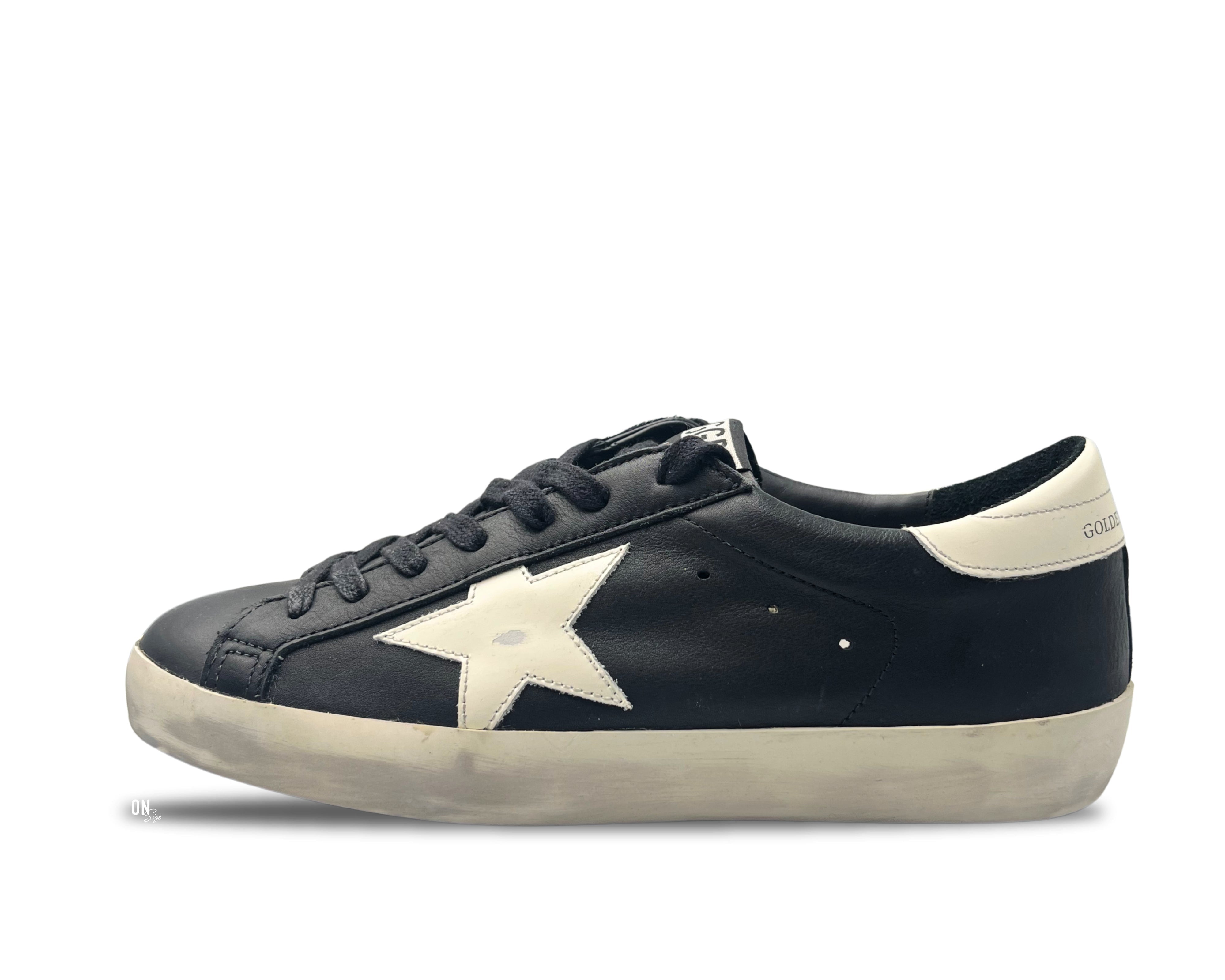 Golden Goose Super-Star Black White Leather - OnSize