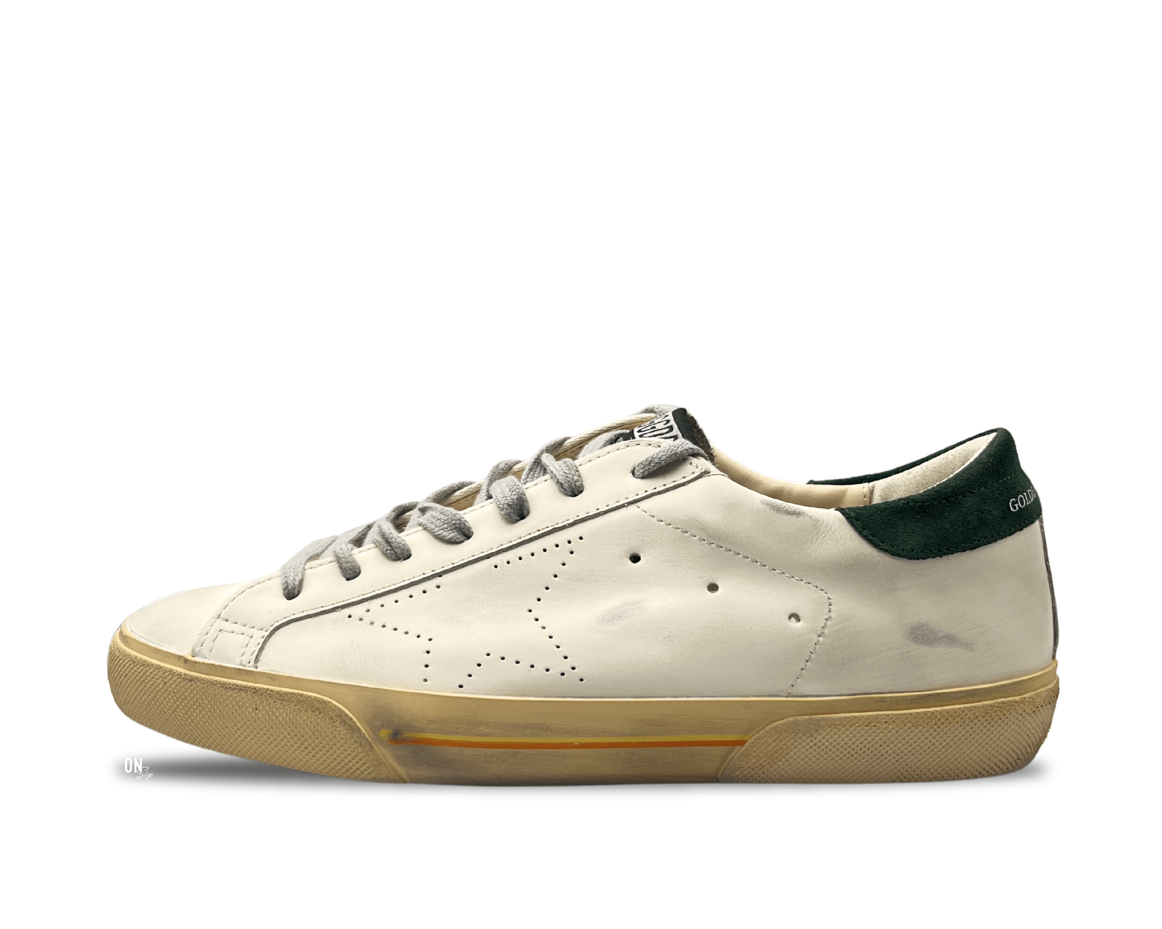 Golden Goose Super-Star White Green Gold - OnSize