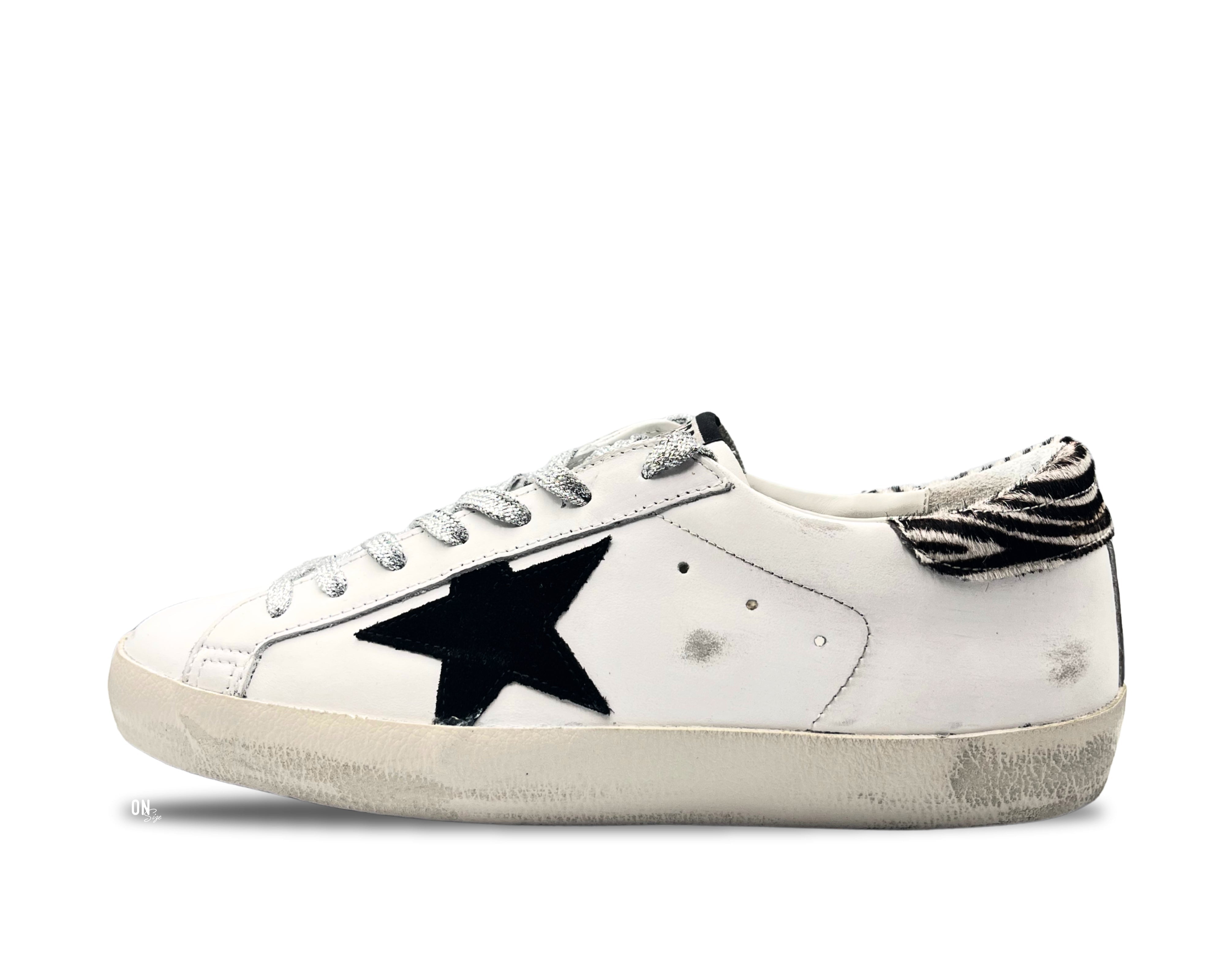 Golden Goose Super-Star Zebra Heel Black Star - OnSize