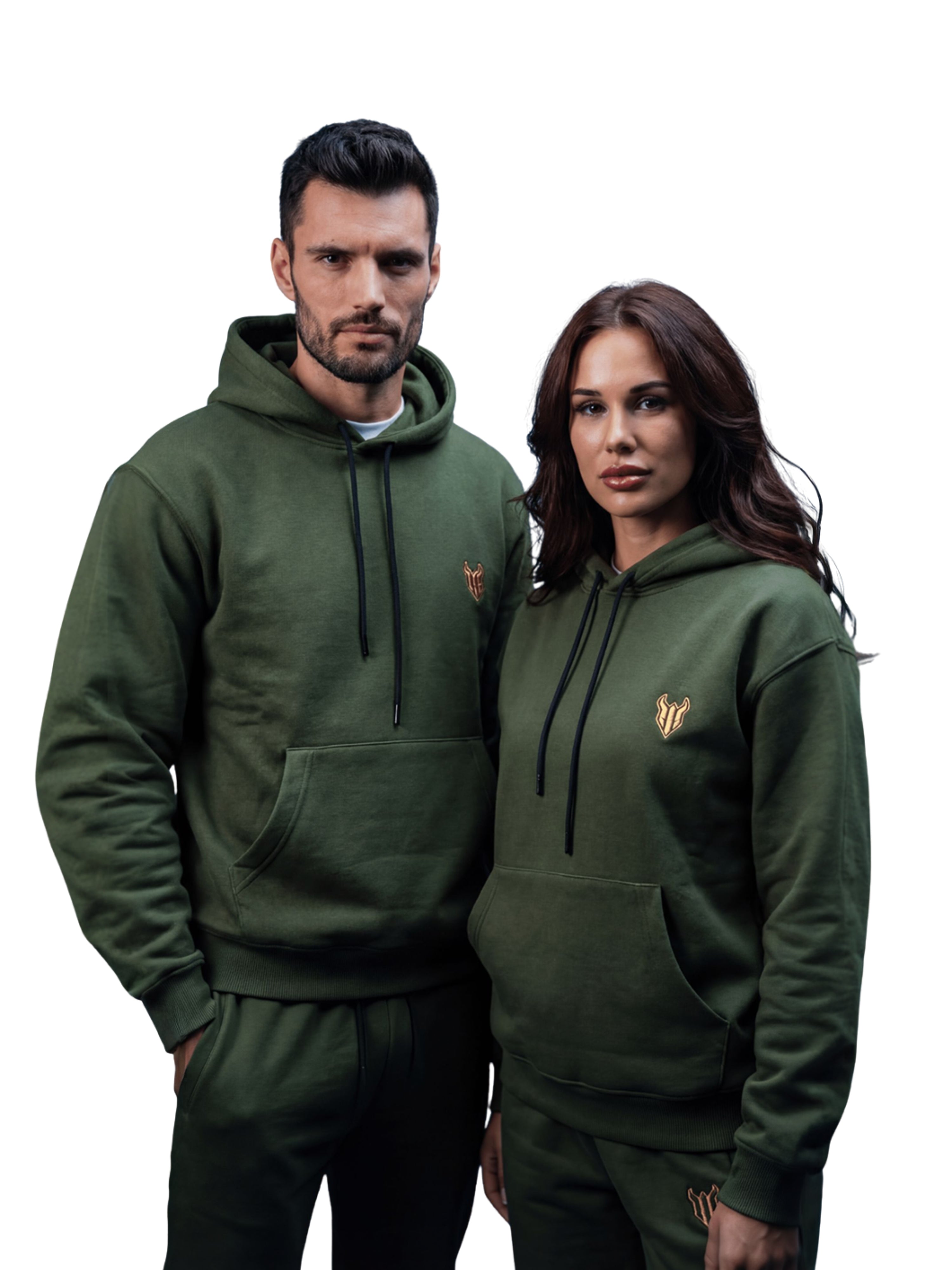 HELL FIGHT Basic Hoodie Olive - OnSize