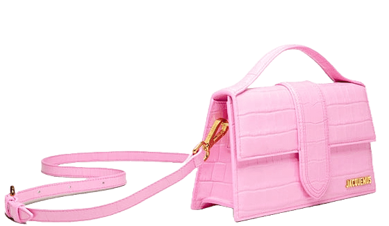 Jacquemus Le grand Bambino Crossbody Strap Handbag Croco Pink - OnSize