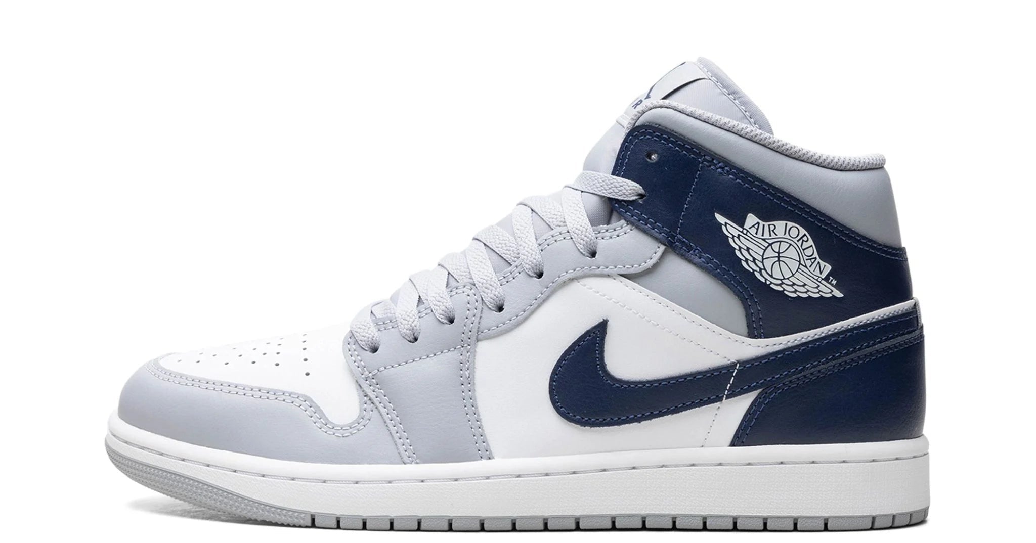 Jordan 1 Mid Wolf Grey Midnight Navy - OnSize