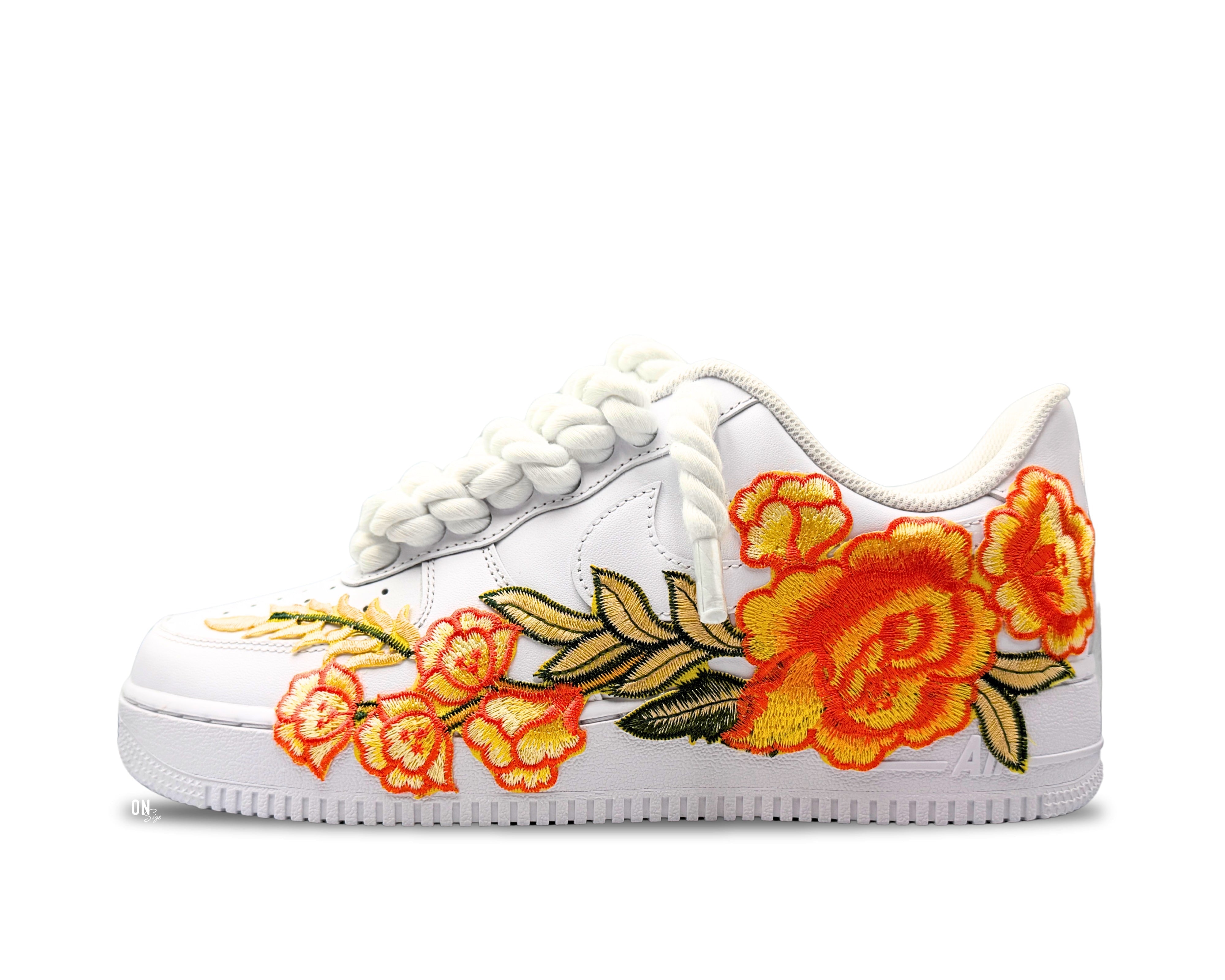 Nike Air Force 1 Low ‘07 White / Orange Rose Rope Laces - OnSize