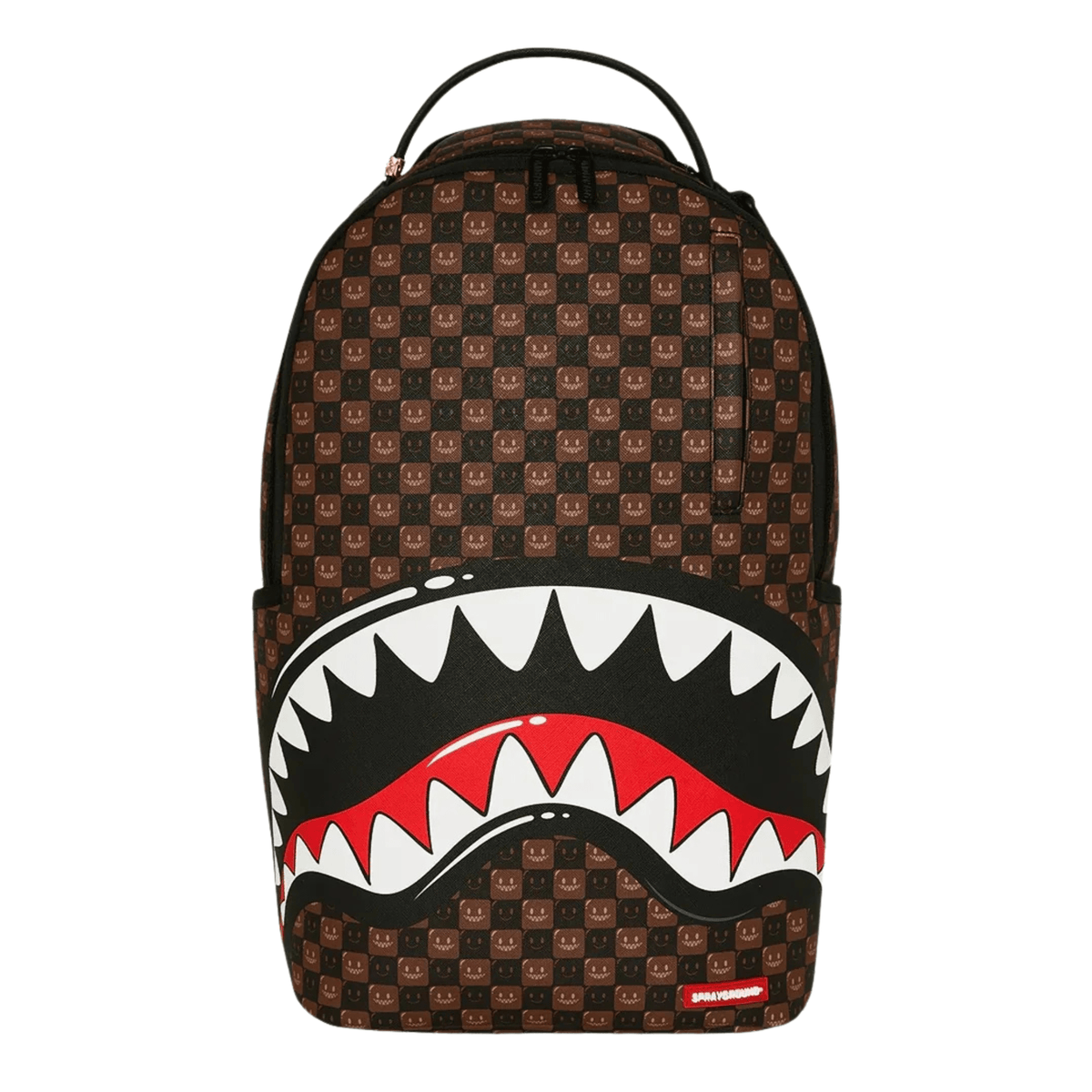 Sprayground Sharks In Paris WTF Bubble Brown Check Backpack - OnSize