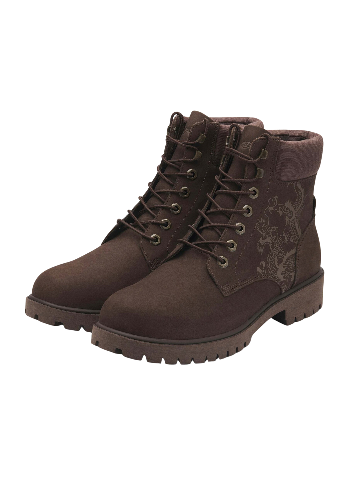 Ed Hardy Worker Boot Dancing Dragon Brown - OnSize