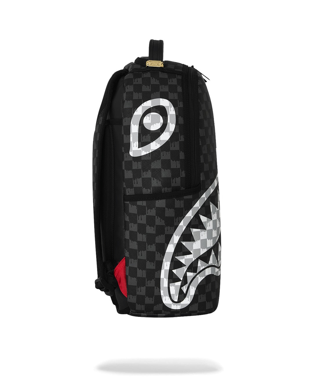 Sprayground Black And White Drip Check Shark Backpack