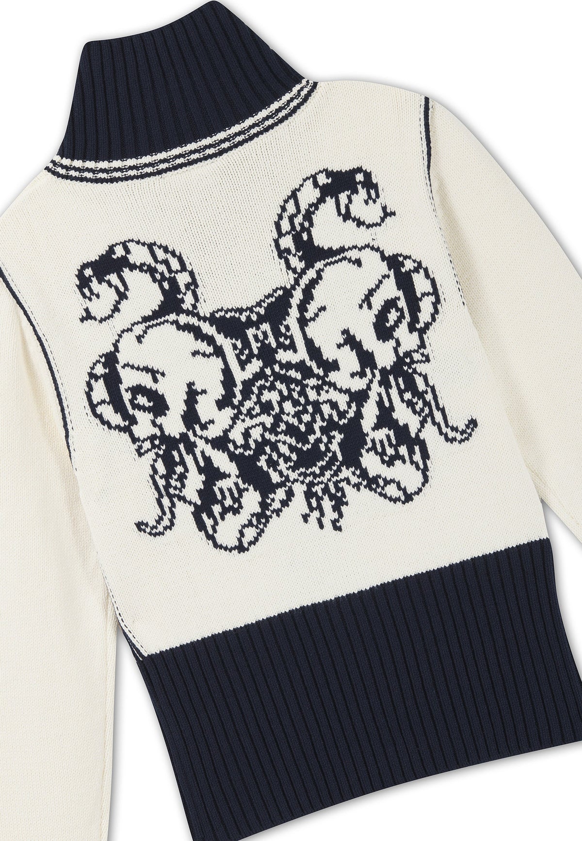 Ed Hardy Skull And Serpent Knitted Fitted Zip Thru Jacket Navy - OnSize