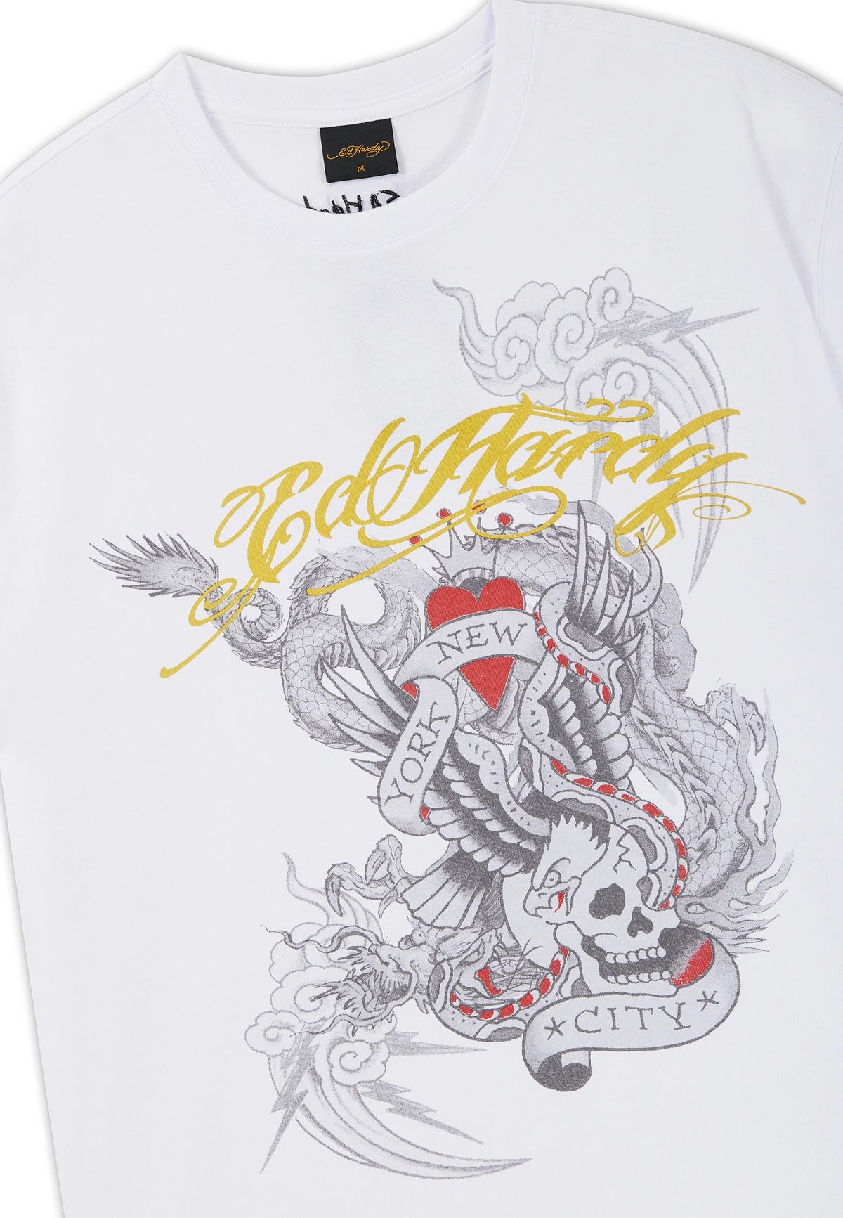 Ed Hardy Storming New York Graphic Relaxed T-Shirt White
