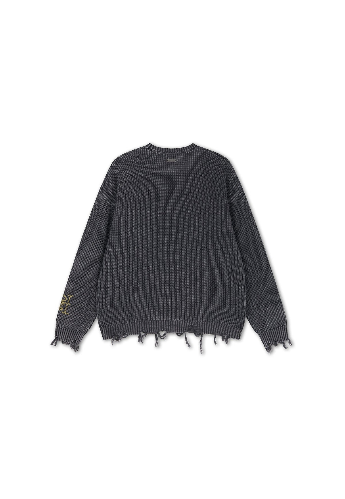 Ed Hardy Distressed Los Angeles Knitted Relaxed Crew Jumper Black