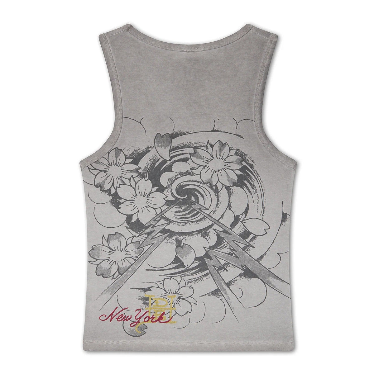 Ed Hardy In Memory Of When I Cared Washed Fitted Vest Top Grey - OnSize
