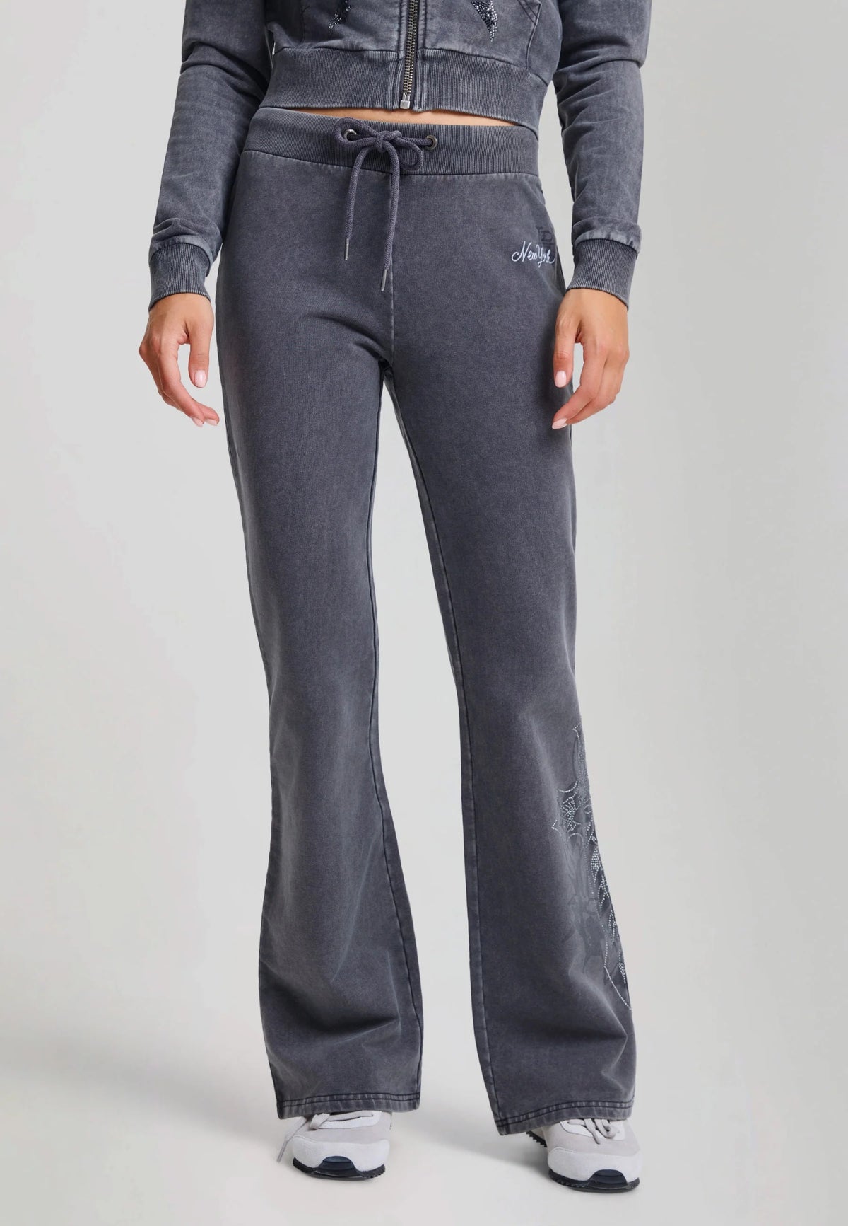 Ed Hardy Cross And Thorns Washed Flared Joggers Black