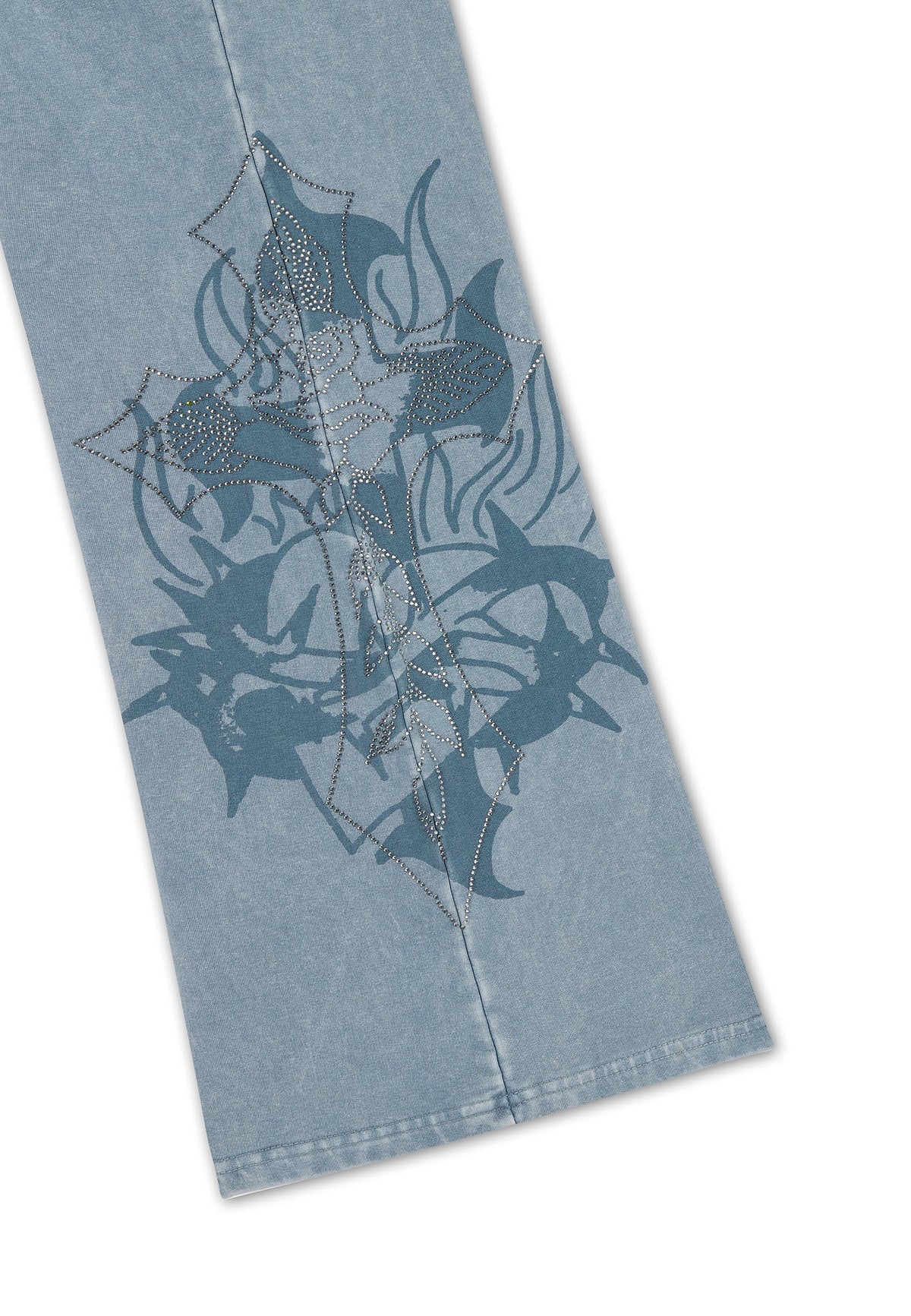 Ed Hardy Cross And Thorns Washed Flared Joggers Blue