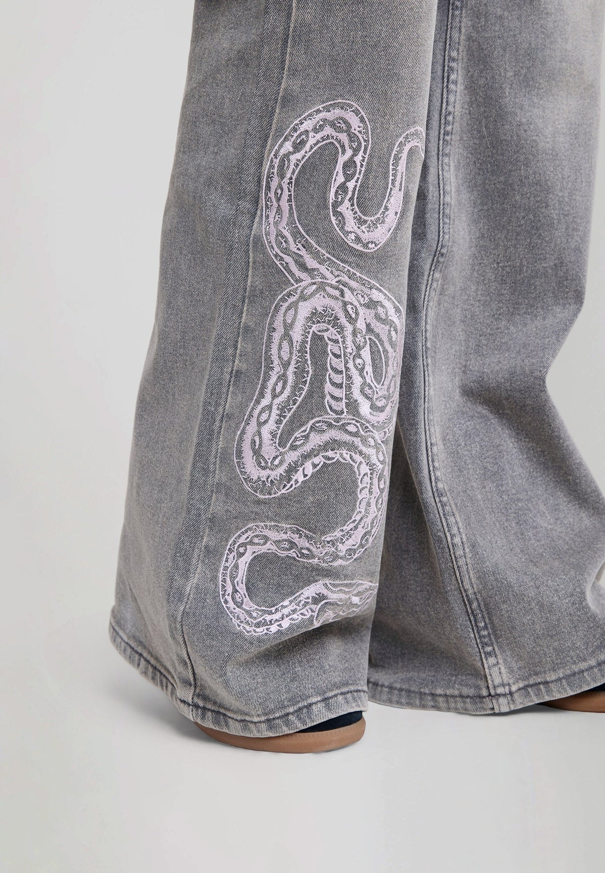Ed Hardy Twisted Serpent Flared Jeans Grey