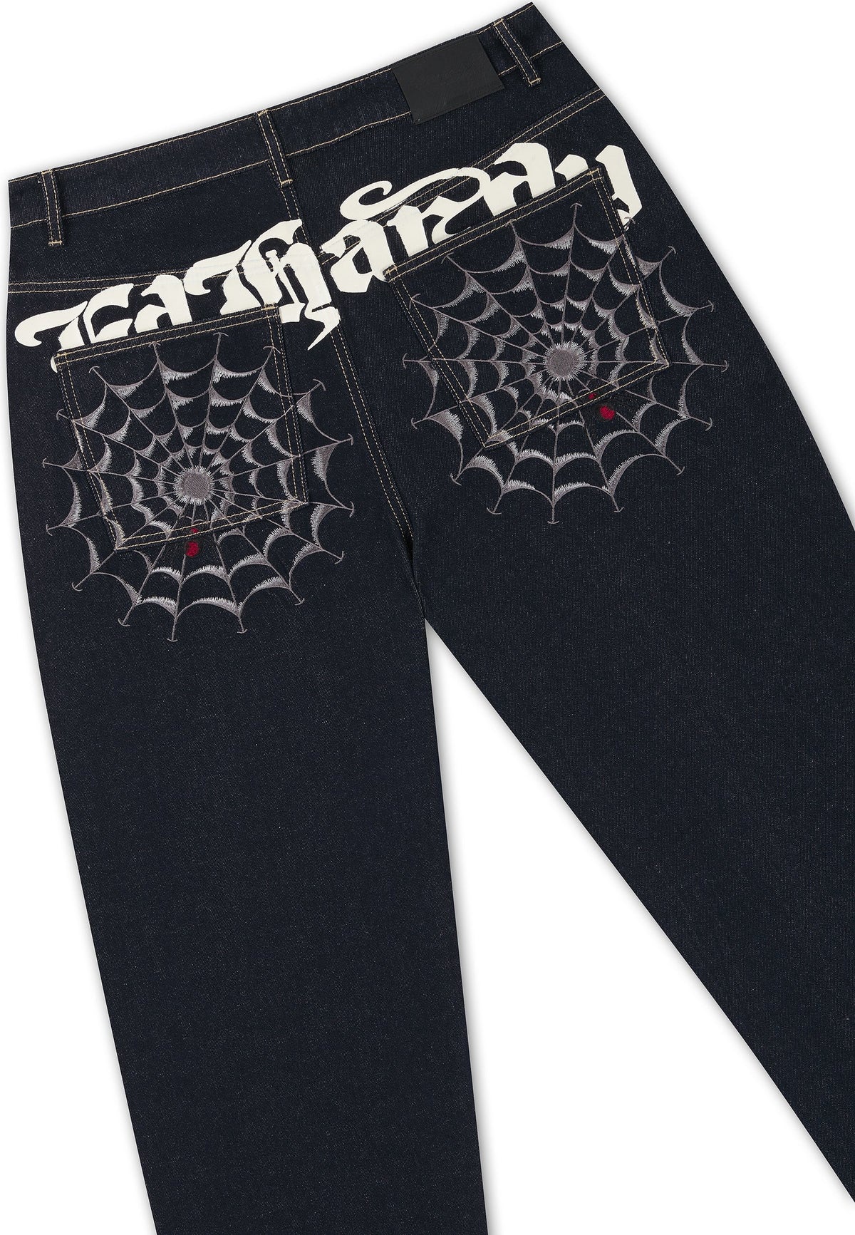 Ed Hardy Black Widow Baggy Denim Trousers Jeans Indigo - OnSize