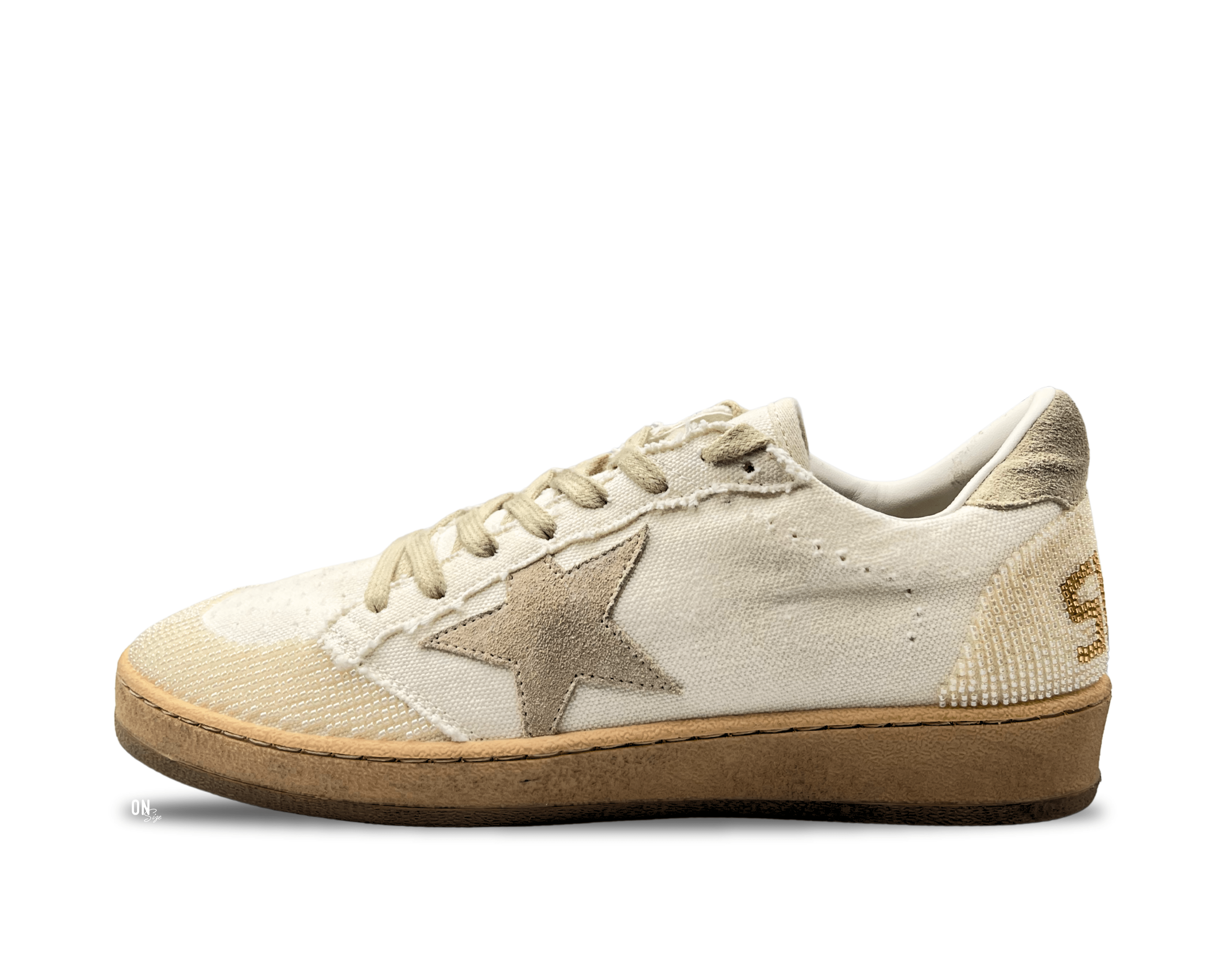 Golden Goose Ball Star Limited Edition White Canvas Gold - OnSize