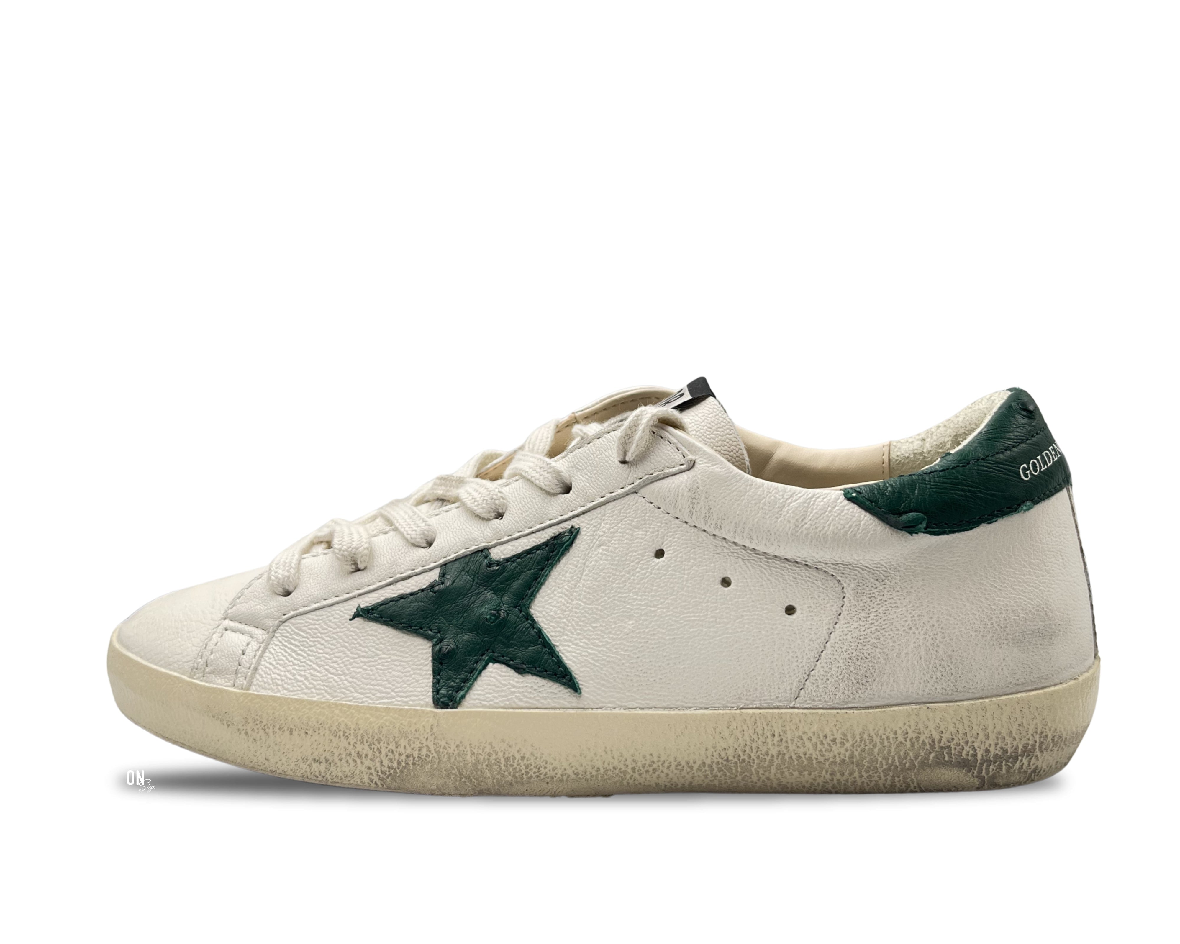 Golden Goose Super-Star Limited Edition White Green Ostrich - OnSize