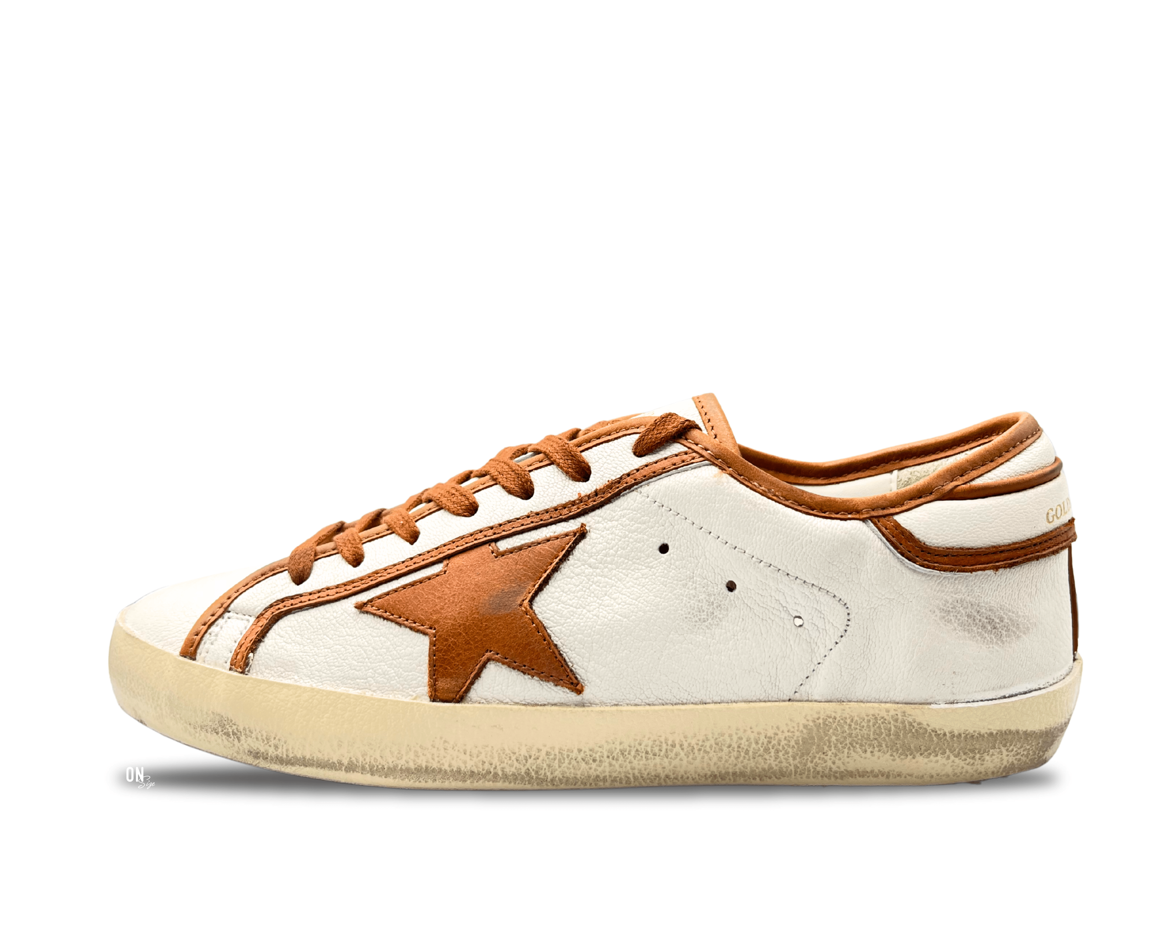 Golden Goose Super-Star White Chocolate Leather Star - OnSize