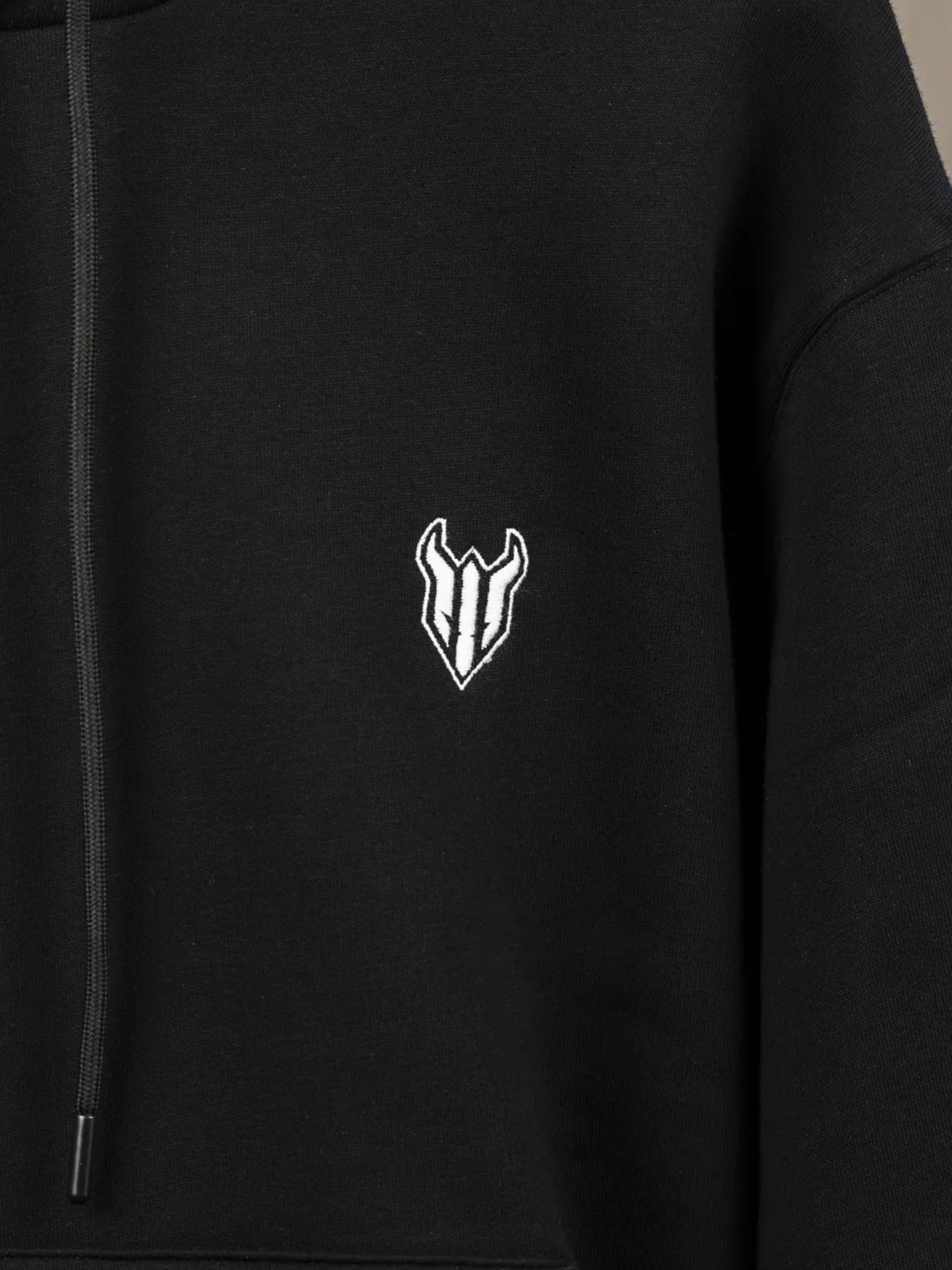 HELL FIGHT Basic Hoodie Black - OnSize