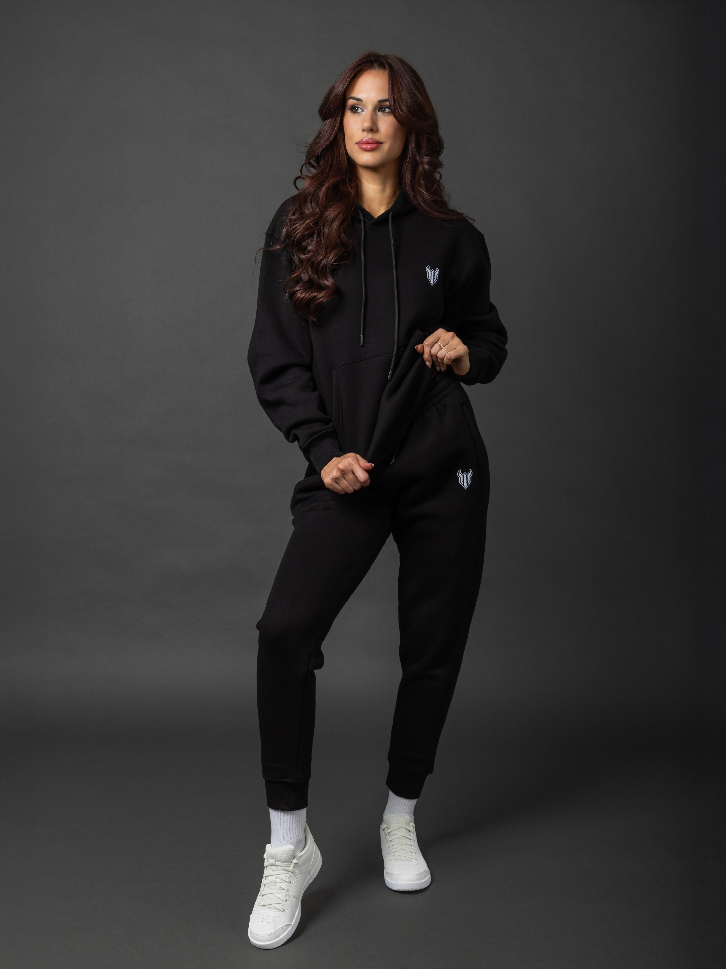 HELL FIGHT Basic Hoodie Black - OnSize