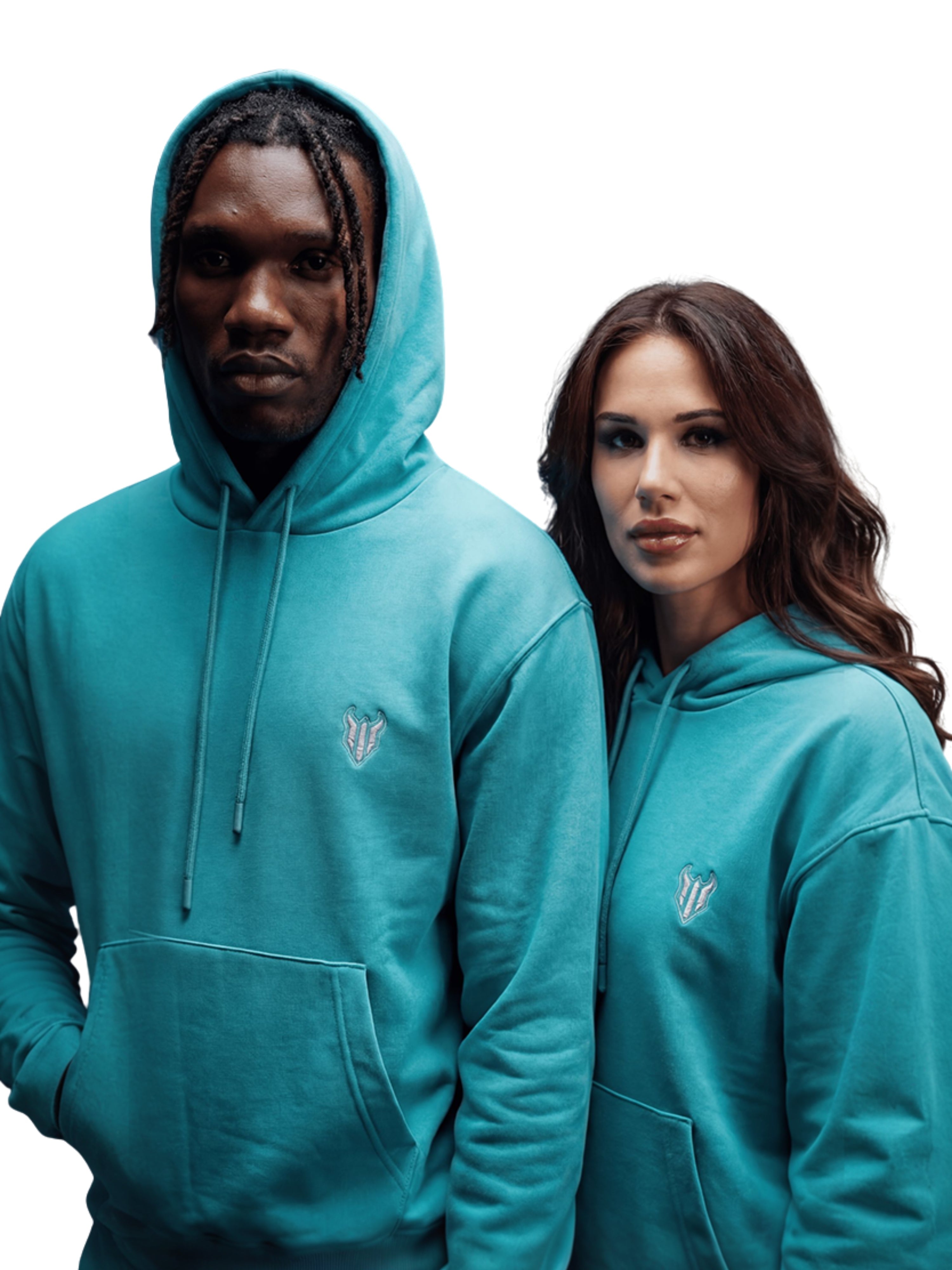 HELL FIGHT Basic Hoodie Light Blue - OnSize