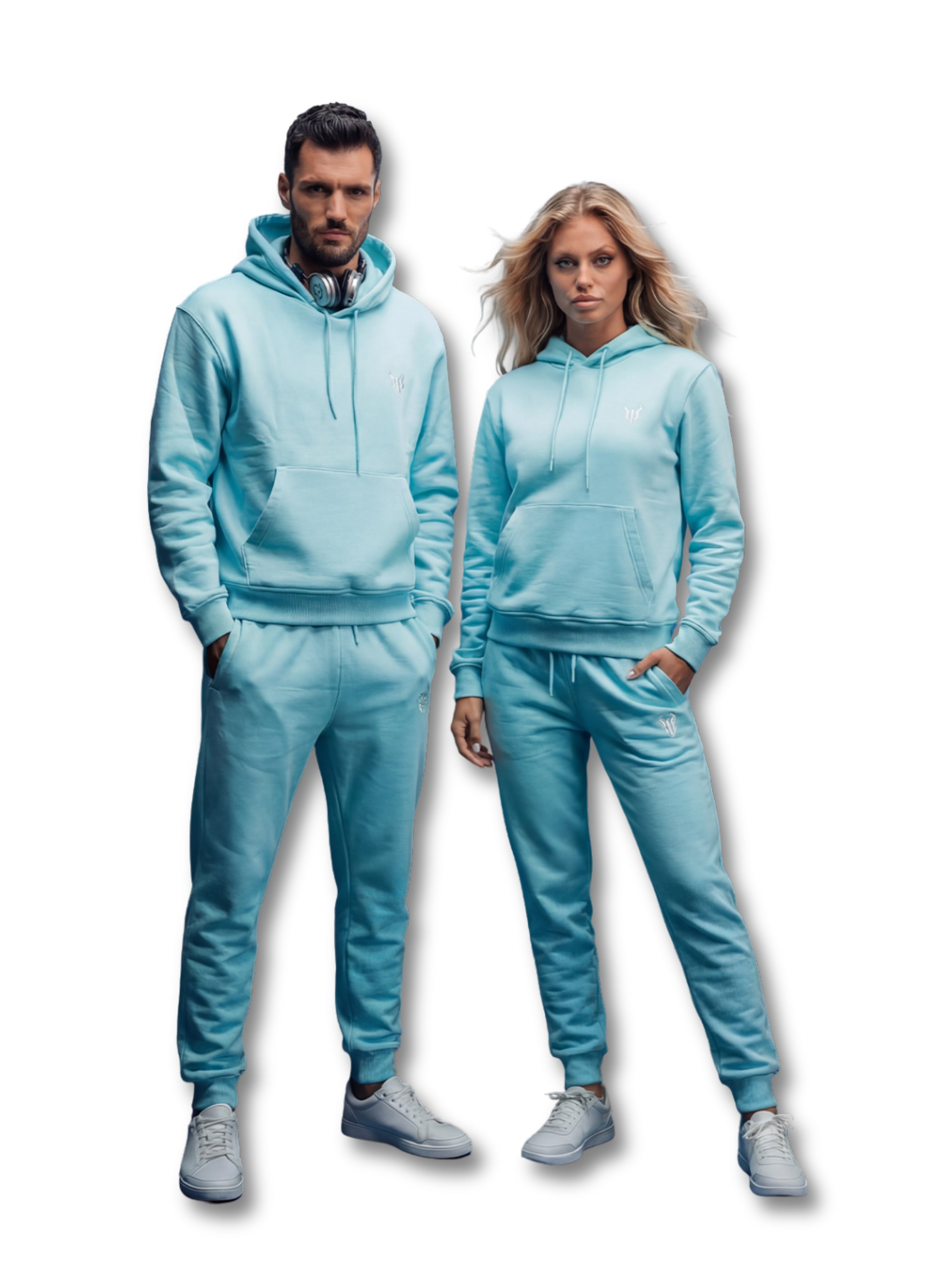 HELL FIGHT Basic Sweatpants Light Blue - OnSize