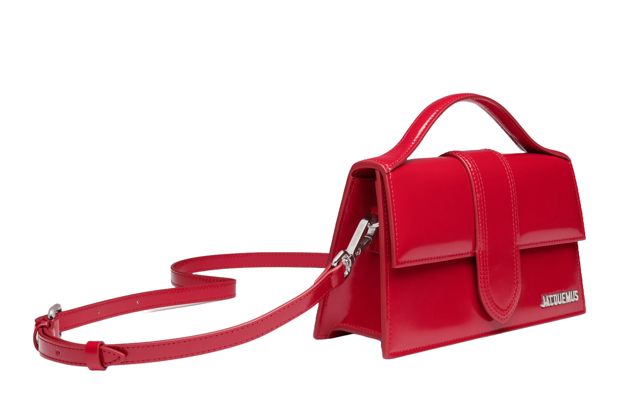 Jacquemus Le grand Bambino Crossbody Strap Handbag Red Silver - OnSize