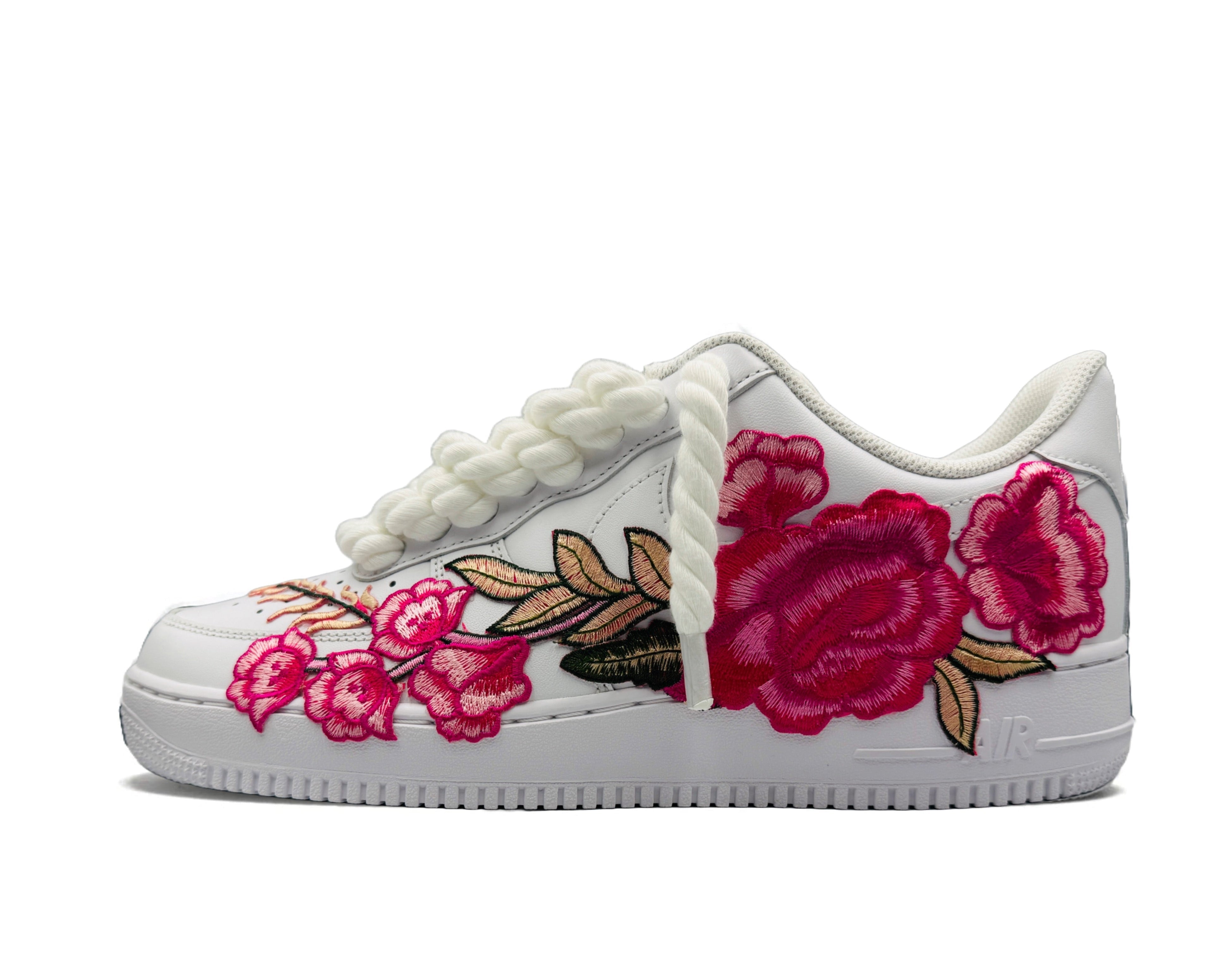 Nike Air Force 1 Low ‘07 White / Pink Rose Rope Laces - OnSize